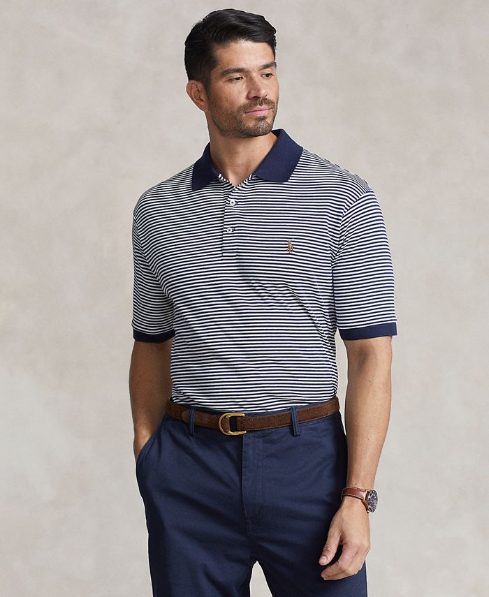 Polo Ralph Lauren Men's Big & Tall Striped Soft Cotton Polo Shirt - Macy's