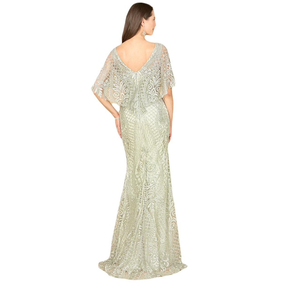 Women's Cape Sleeve Mermaid Gown