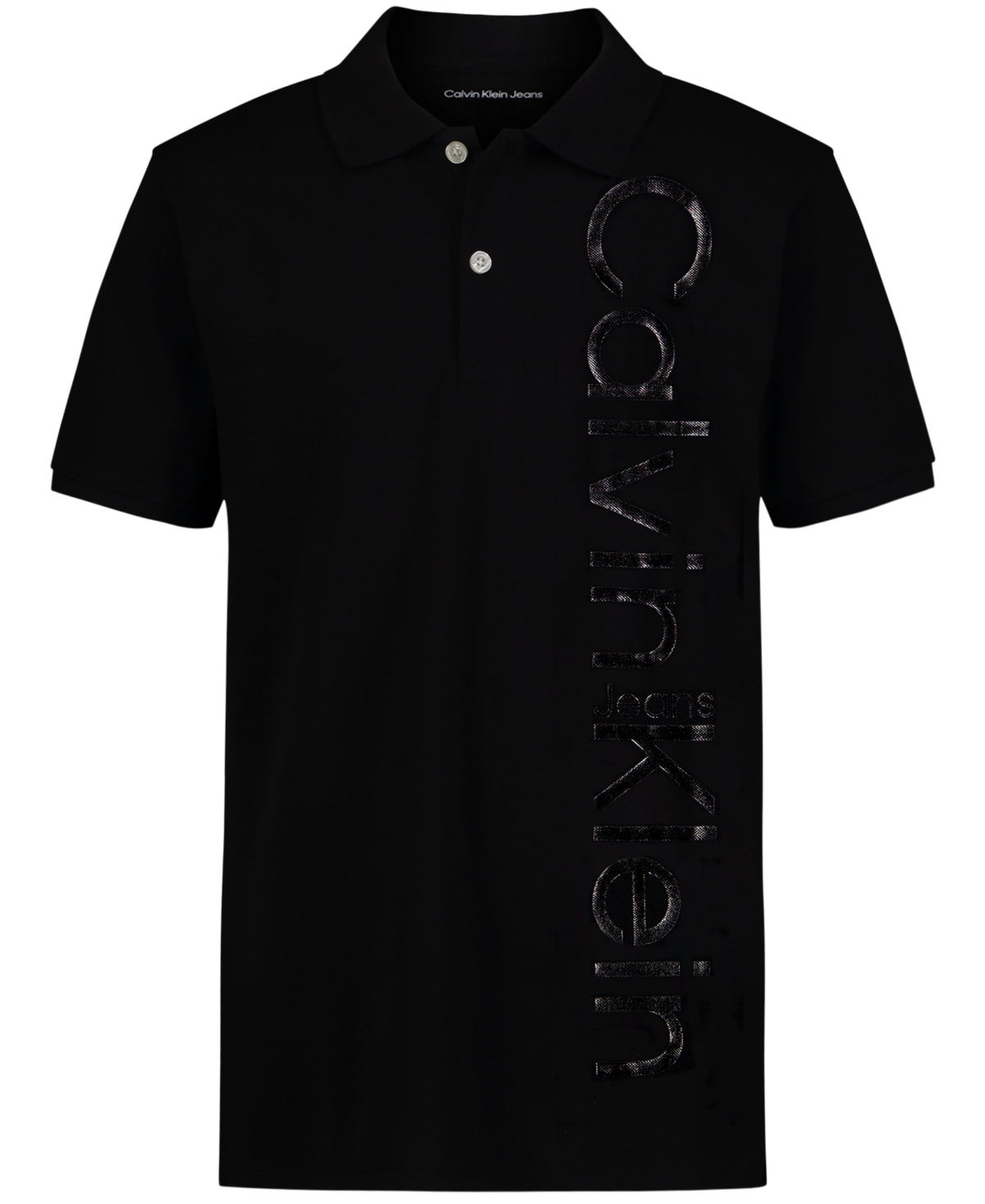 Shop Calvin Klein Big Boys Ghost Graphic Polo Shirt In Black