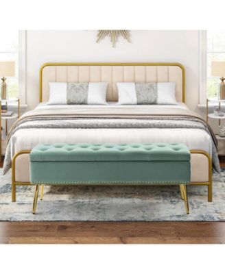 Kajana Transitional Velvet Upholstered Flip Top Storage Bench