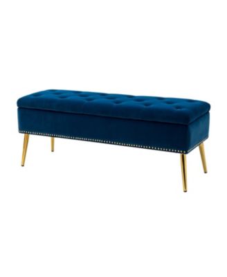 Kajana Transitional Velvet Upholstered Flip Top Storage Bench