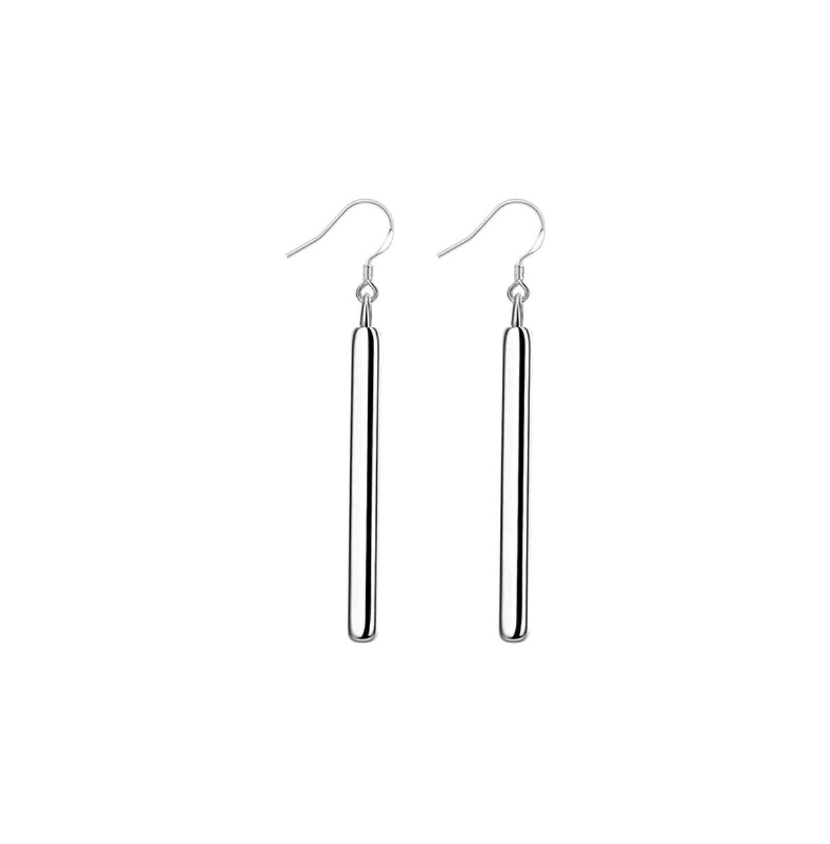 Bar Drop Earrings for Women - Silver