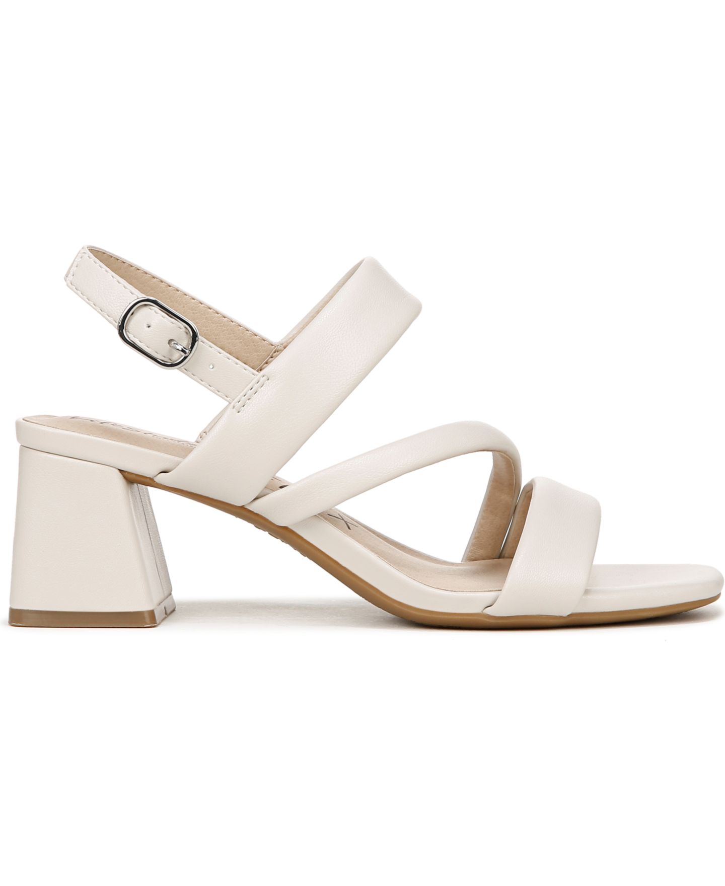 Женские сандалии LifeStride Celia Asymmetrical Block Heel Dress Sandals, цвет: Костяной белая искусственная кожа — фото 2