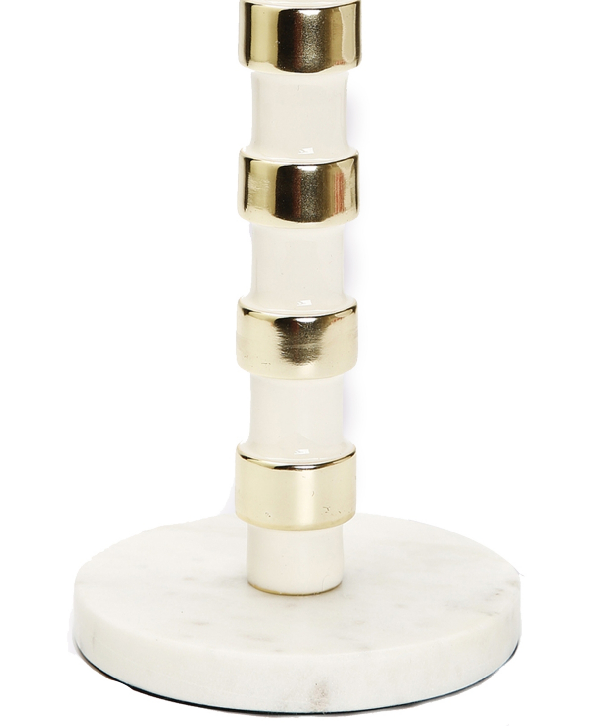 Classic Touch Gold-Tone Taper Candle Holder on Marble Base, H