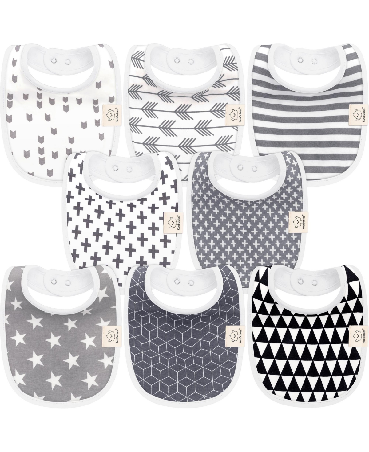 KeaBabies 8pk Organic Baby Bibs for Boy, Baby Drool Bib for Baby Boys and Girls, Infant Teething Bibs