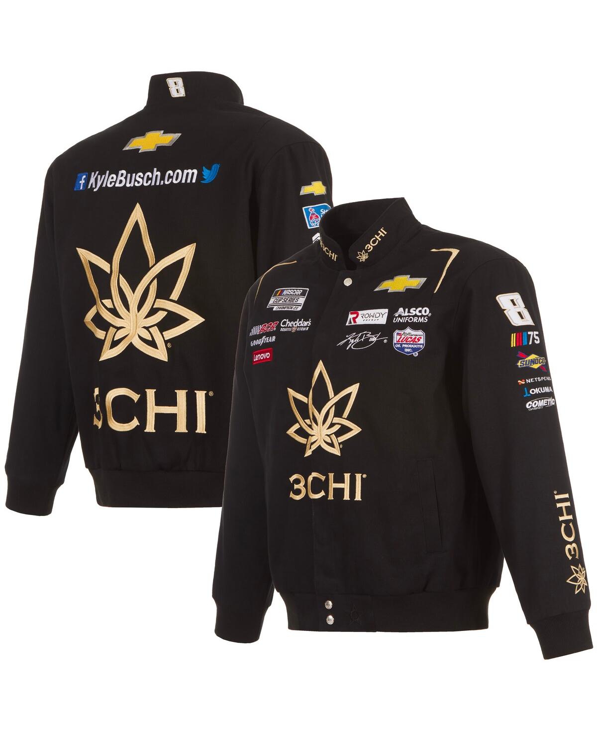 Men's Jh Design Black Kyle Busch 3Chi Twill Uniform Full-Snap Jacket - Black