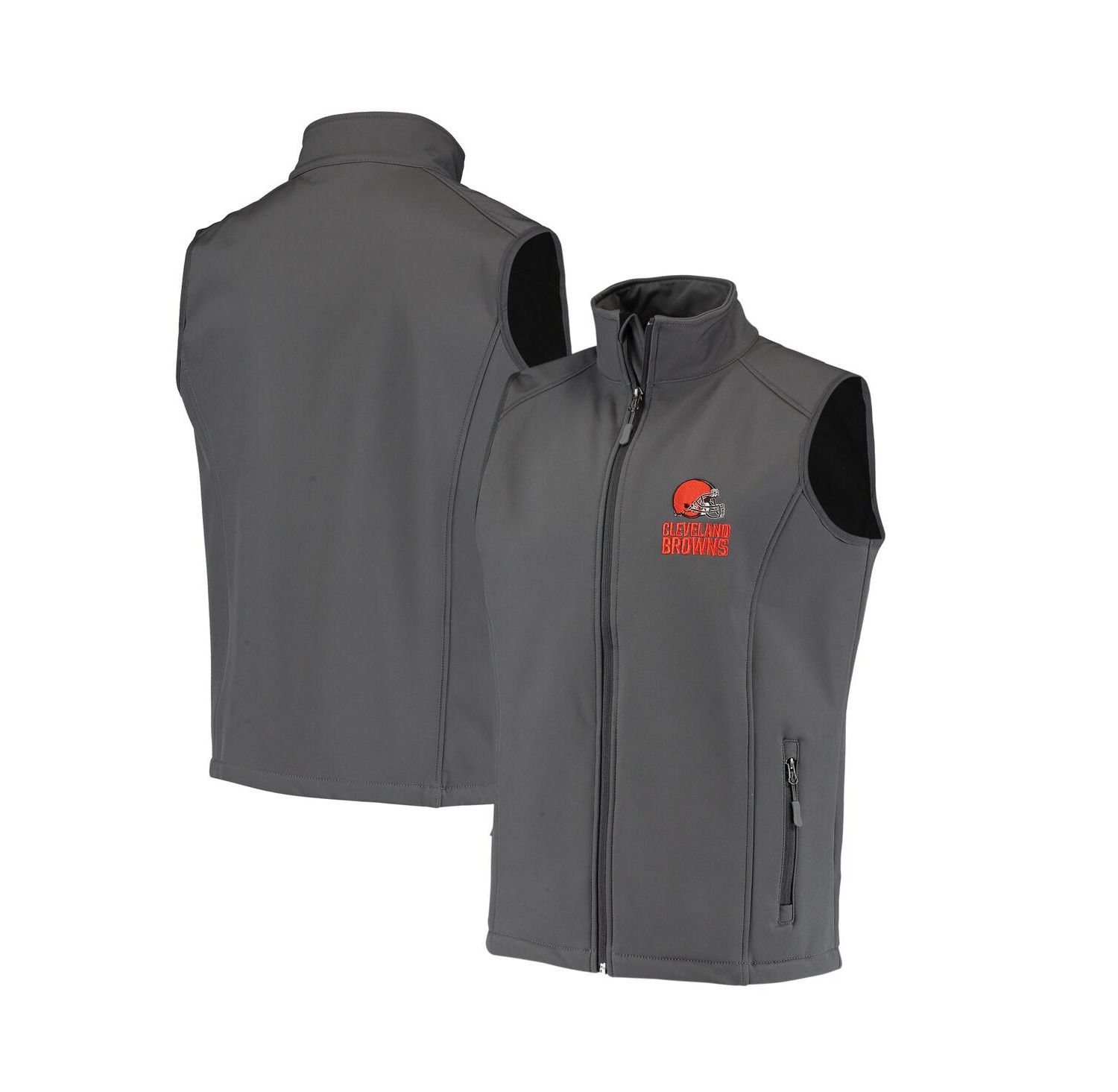 Men's Charcoal Cleveland Browns Circle Archer Softshell Full-Zip Vest