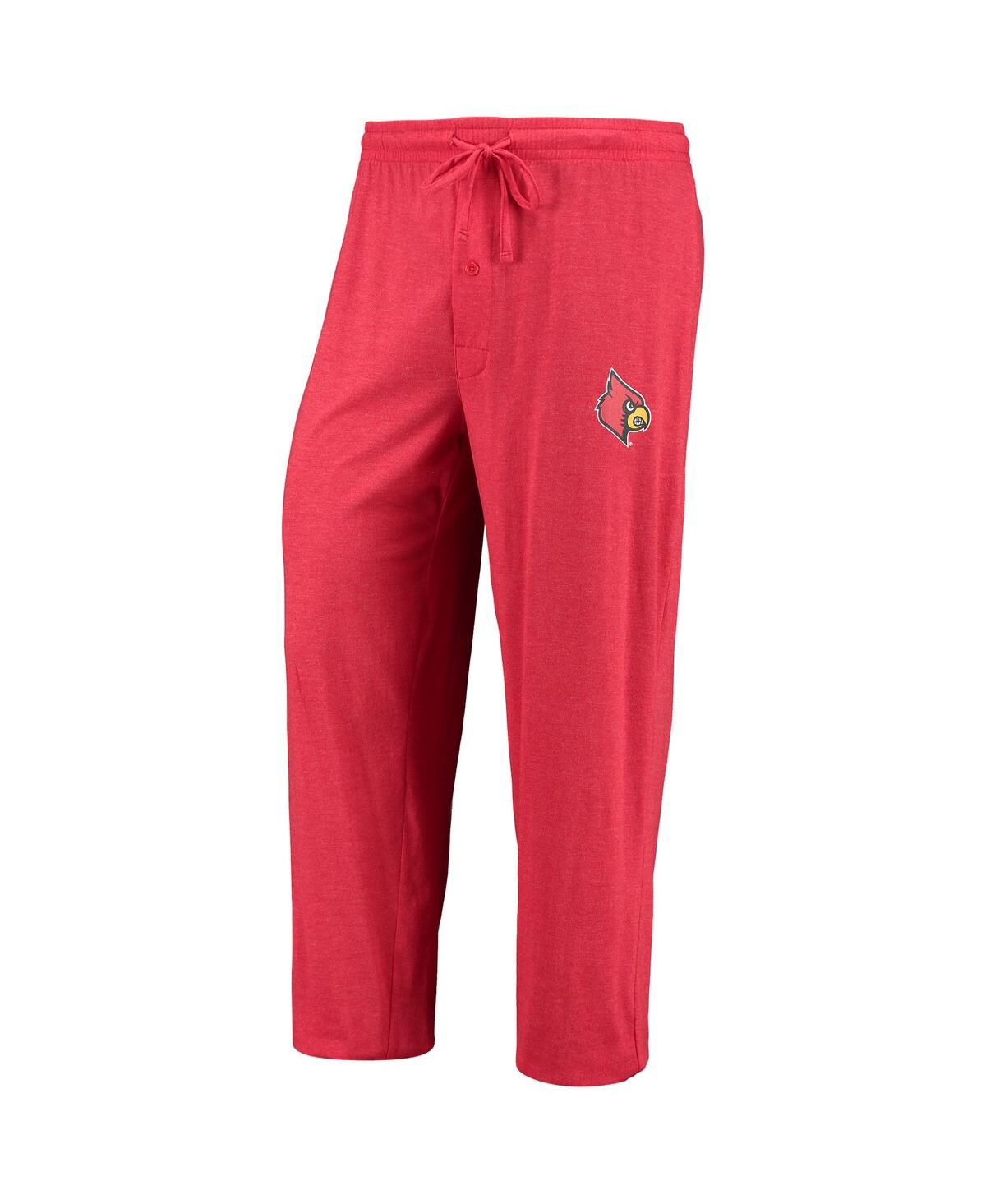 Men's Concepts Sport Heathered Charcoal Distressed Louisville Cardinals Meter Long Sleeve T-shirt and Pants Sleep Set - Heathered Charcoal