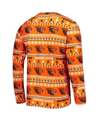 Men's Orange Oregon State Beavers Swivel Long Sleeve T-shirt and Pants Sleep Set