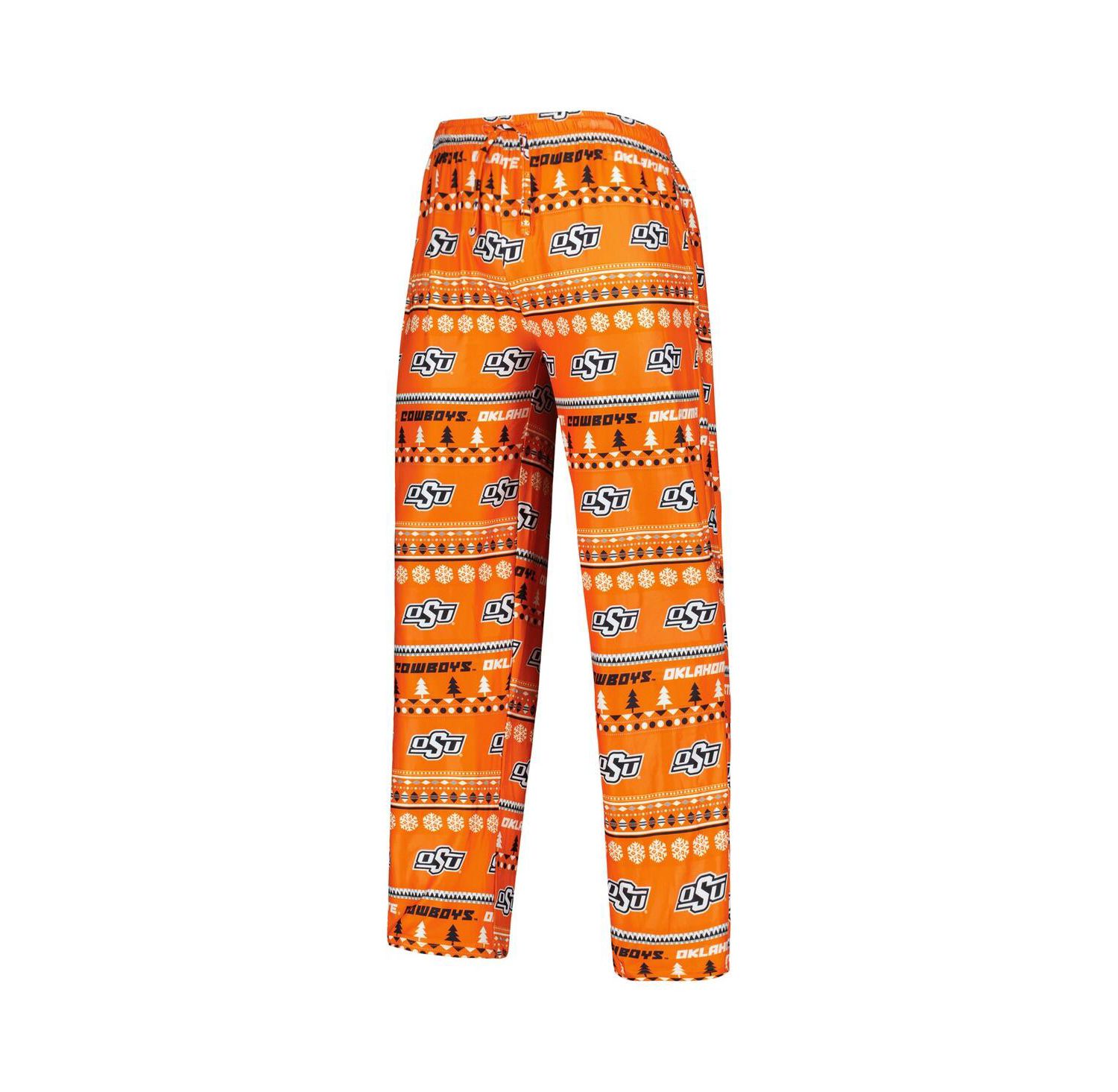 Men's Orange Oklahoma State Cowboys Swivel Long Sleeve T-shirt and Pants Sleep Set