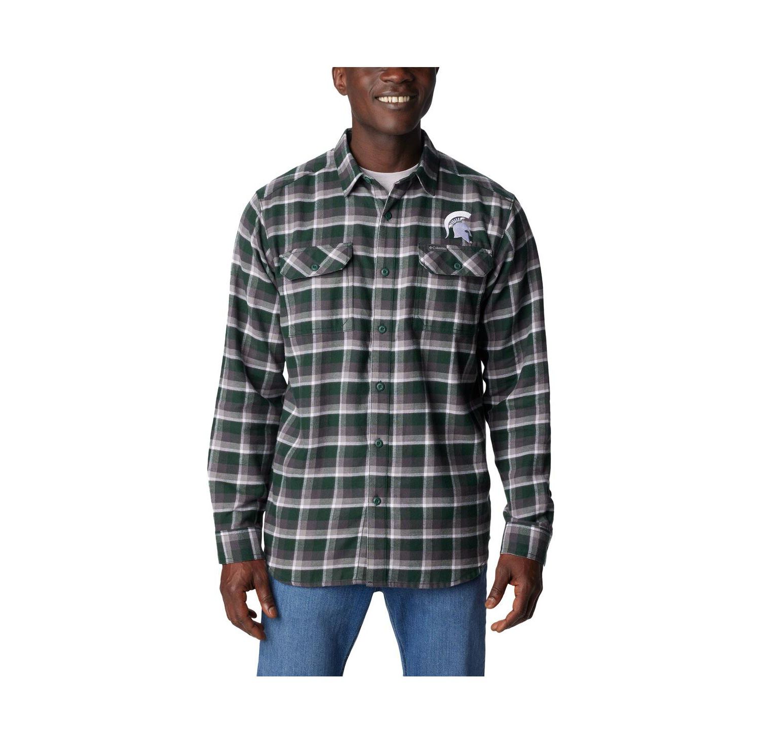 Men's Green Michigan State Spartans Flare Gun Flannel Long Sleeve Shirt