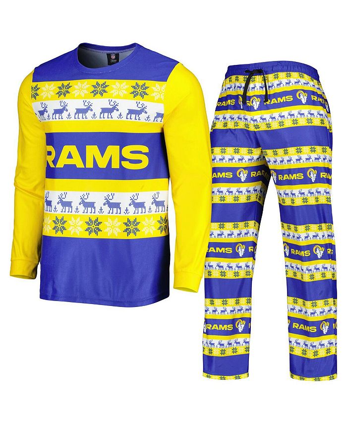 FOCO Men's Royal Los Angeles Rams Team Ugly Pajama Set - Macy's
