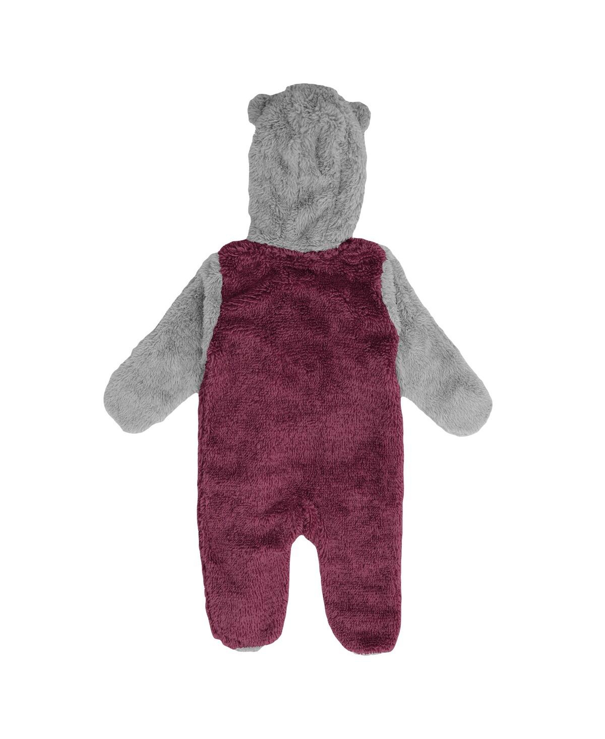 Newborn and Infant Boys and GirlsColorado Avalanche Game Nap Teddy Fleece Bunting Full-Zip Sleeper - Burgundy
