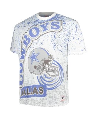 Men's White Dallas Cowboys Big and Tall Allover Print T-shirt