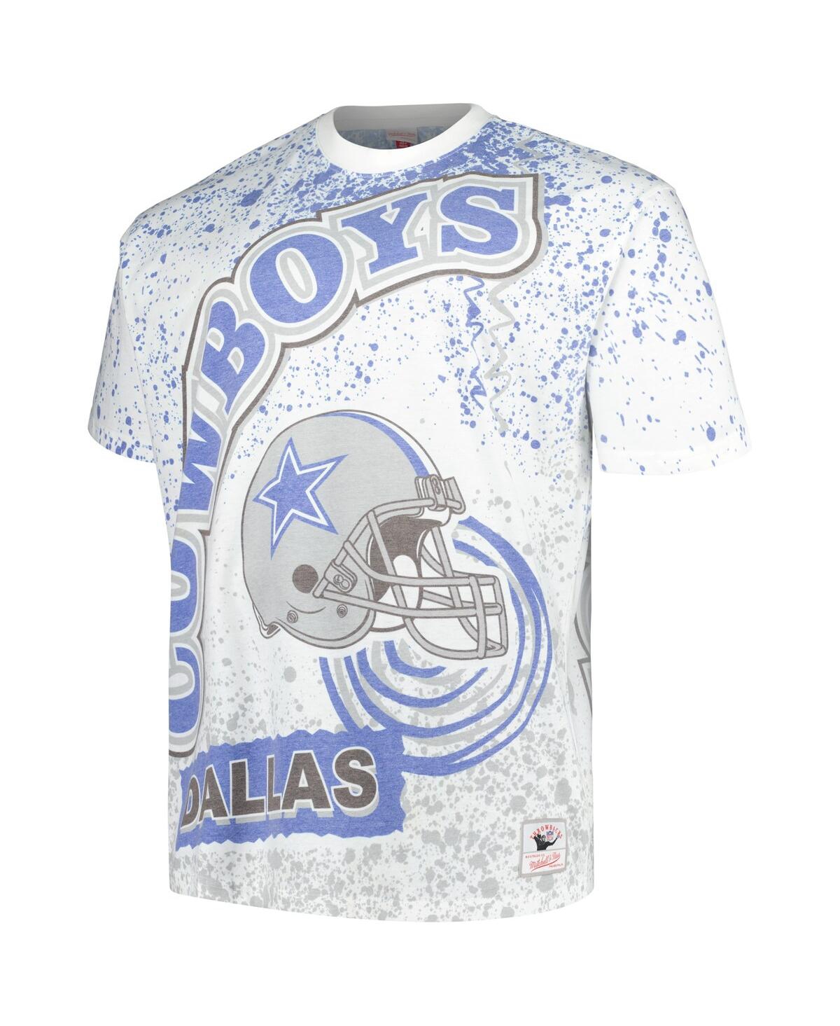 Men's Mitchell & NessDallas Cowboys Big and Tall Allover Print T-shirt - White