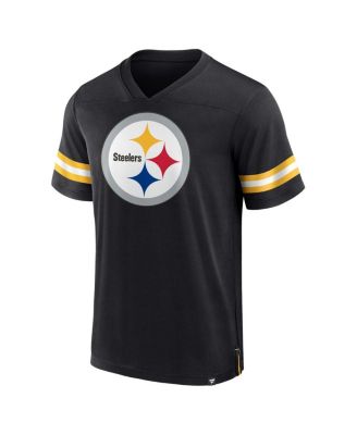 Men's Black Pittsburgh Steelers Jersey Tackle V-Neck T-shirt