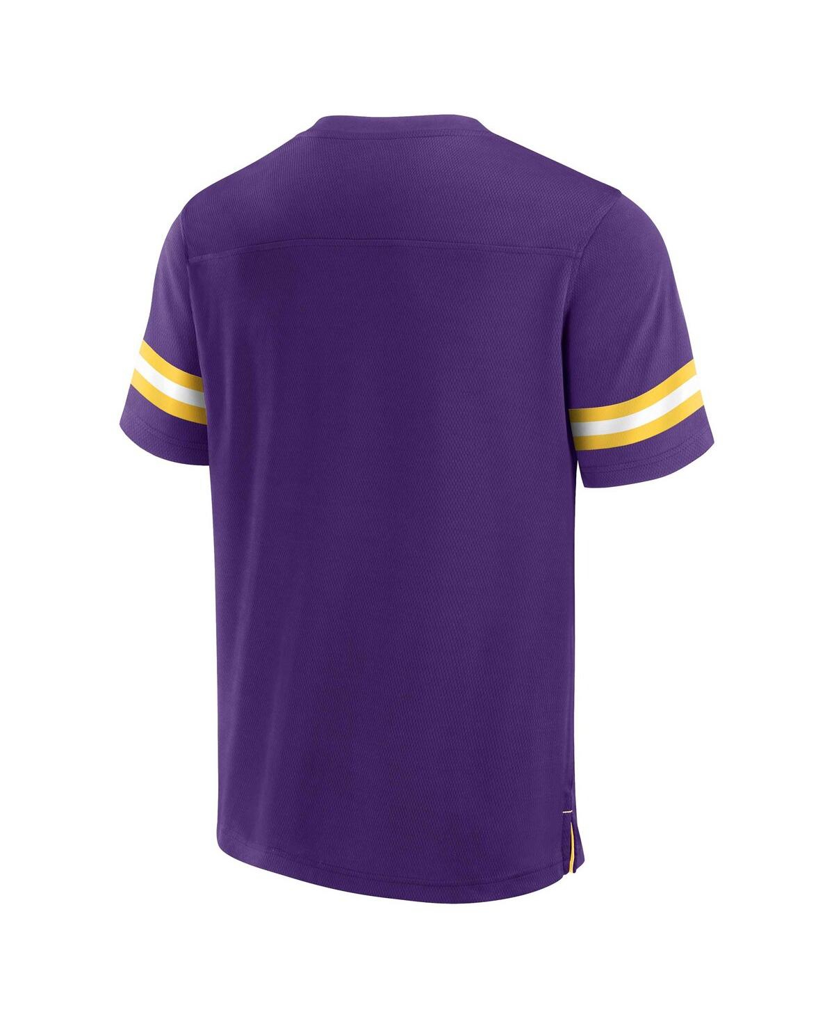 Men's FanaticsMinnesota Vikings Jersey Tackle V-Neck T-shirt - Purple