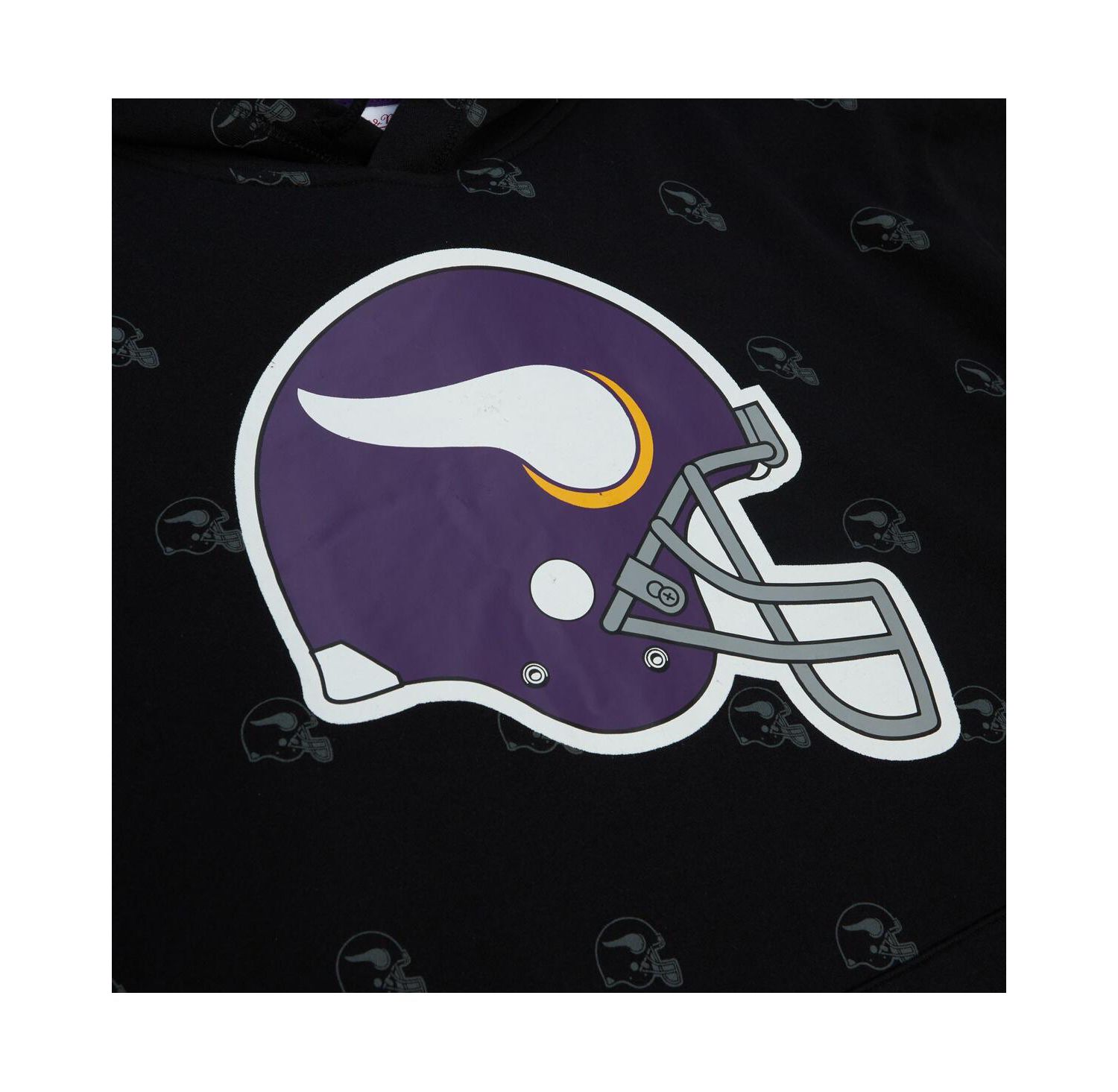 Men's Black Minnesota Vikings Allover Print Fleece Pullover Hoodie