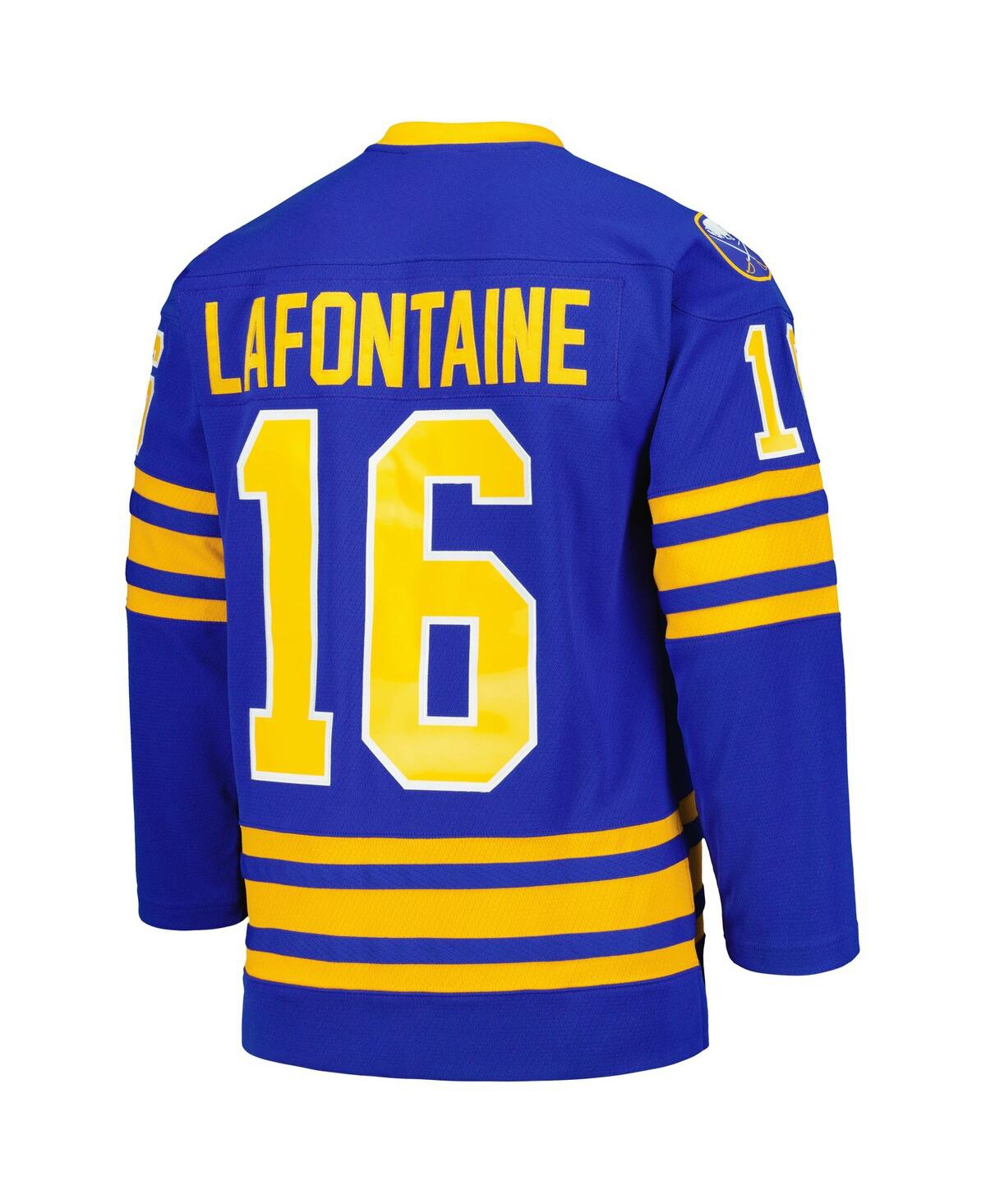 Men's Mitchell & Ness Pat LaFontaineBuffalo Sabres Captain Patch 1992/93 Blue Line Player Jersey - Royal