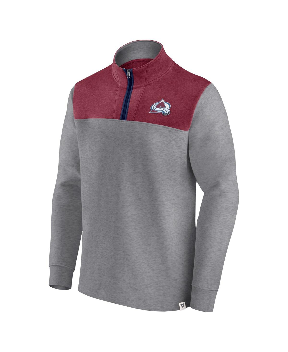 Men's FanaticsColorado Avalanche Launch It Quarter-Zip Jacket - Heather Gray