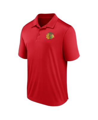 Men's Red Chicago Blackhawks Left Side Block Polo Shirt