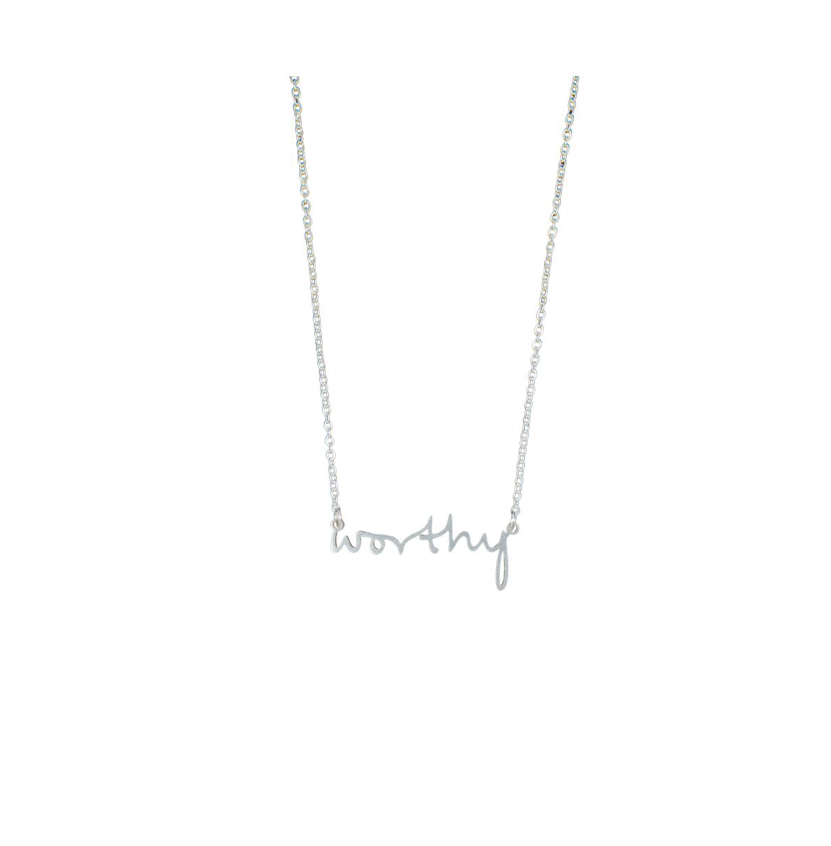 316L Absolute Affirmation Silver-Tone "Worthy" Necklace - Silver