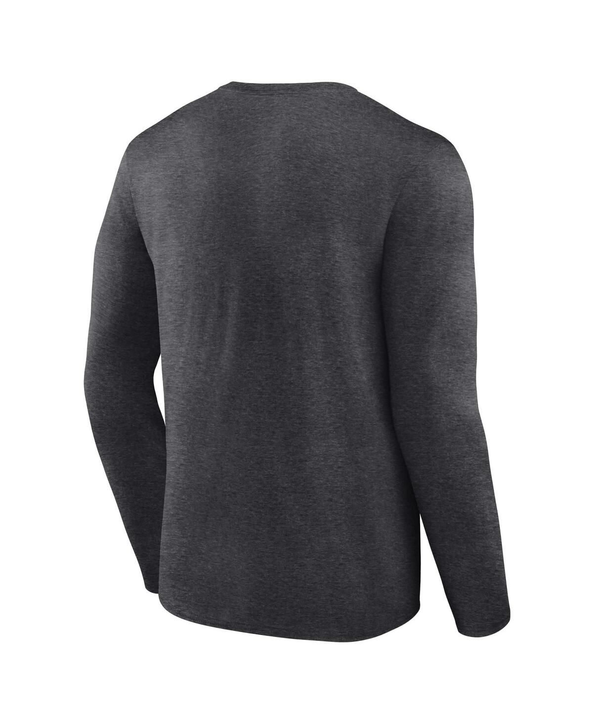Men's FanaticsWest Virginia Mountaineers Distressed Arch Over Logo Long Sleeve T-shirt - Heather Charcoal