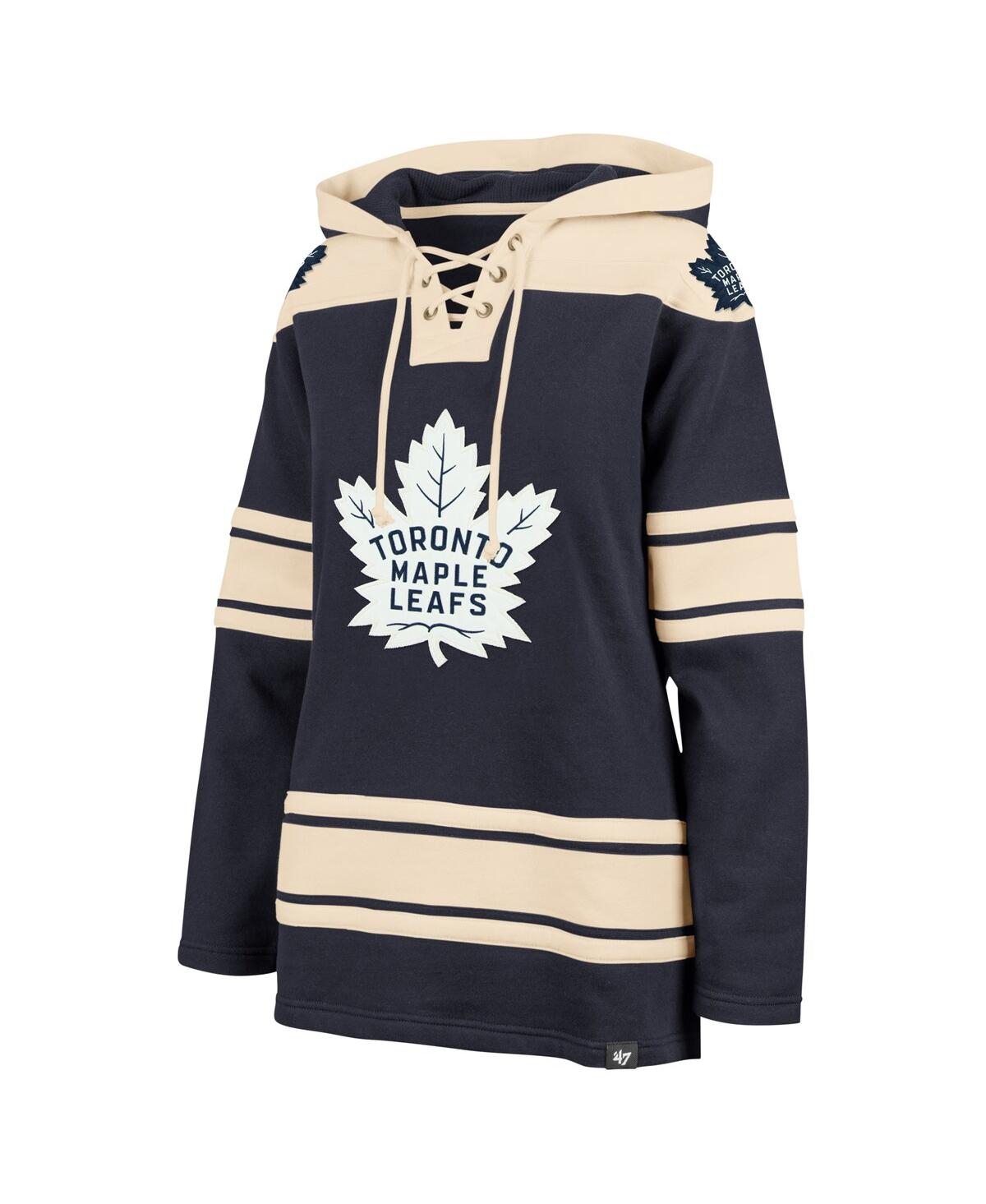 47 BRAND WOMEN'S '47 BRAND NAVY TORONTO MAPLE LEAFS SUPERIOR LACER PULLOVER HOODIE 