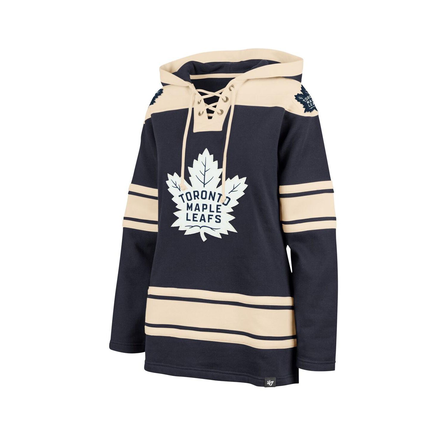 Women's Navy Toronto Maple Leafs Superior Lacer Pullover Hoodie