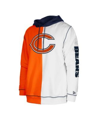 Men's Orange, White Chicago Bears Third Down Split Raglan Pullover Hoodie