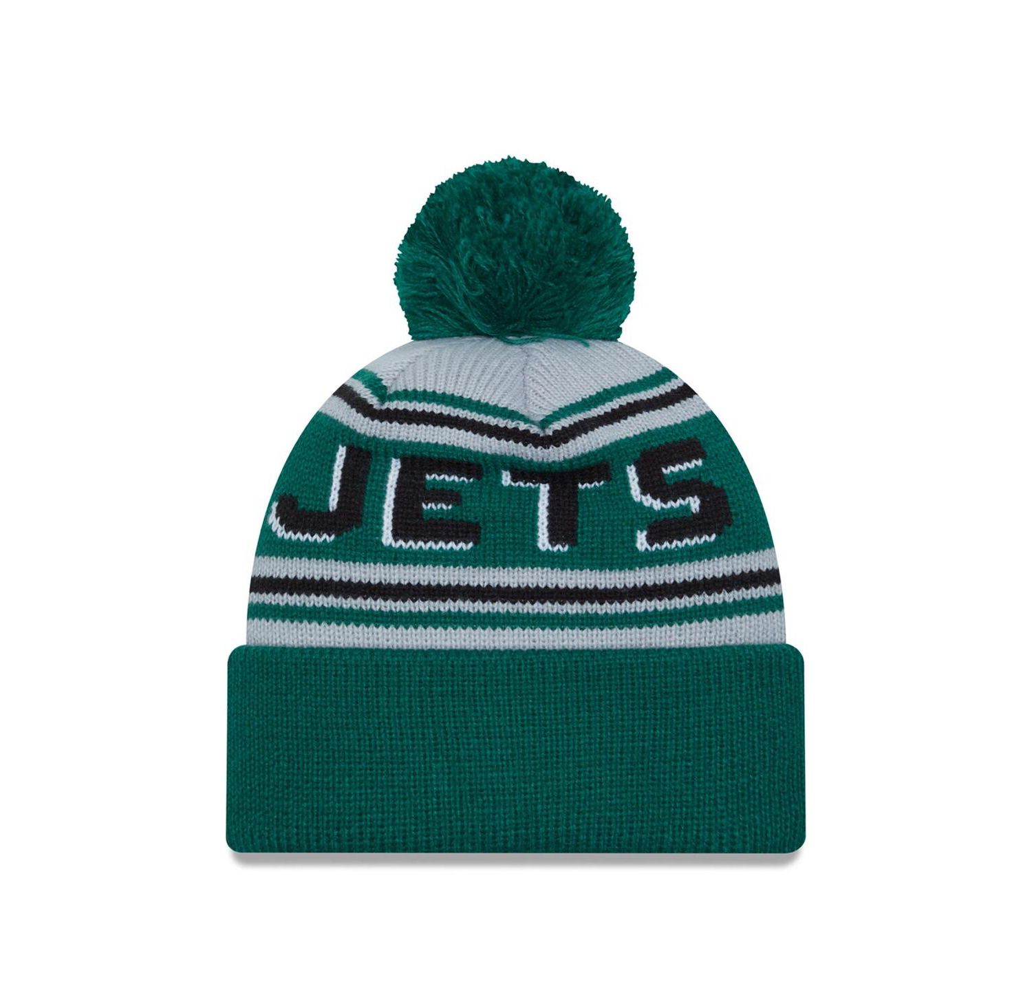 Men's Green New York Jets Main Cuffed Knit Hat with Pom