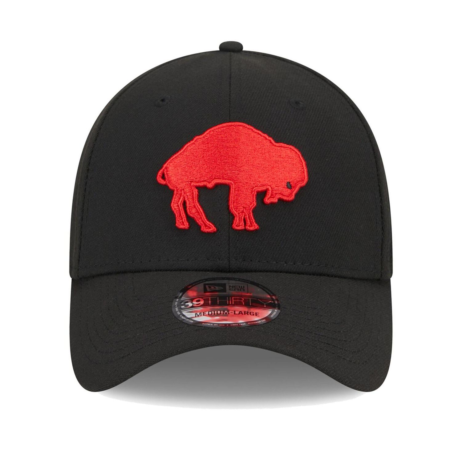 Men's Black Buffalo Bills Throwback Main 39THIRTY Flex Hat