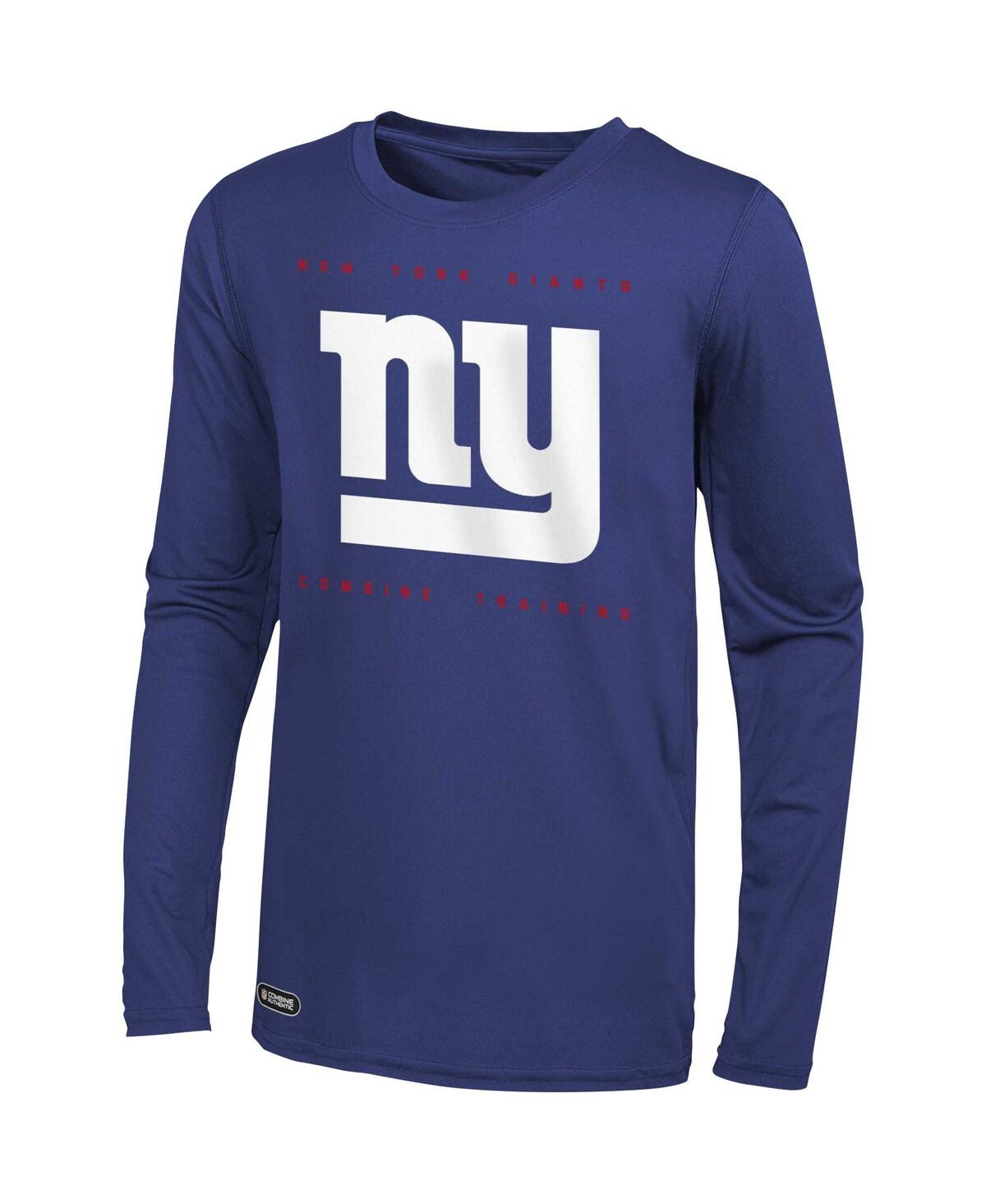 Men'sNew York Giants Side Drill Long Sleeve T-shirt - Royal