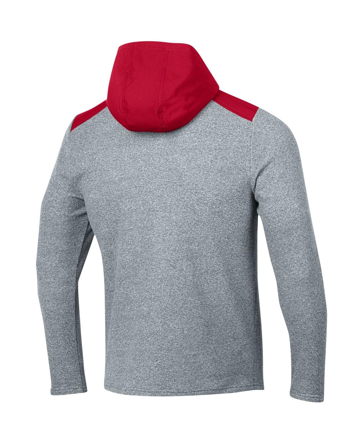 Men's Under ArmourWisconsin Badgers Survivor Fleece Hoodie Quarter-Zip Jacket - Gray