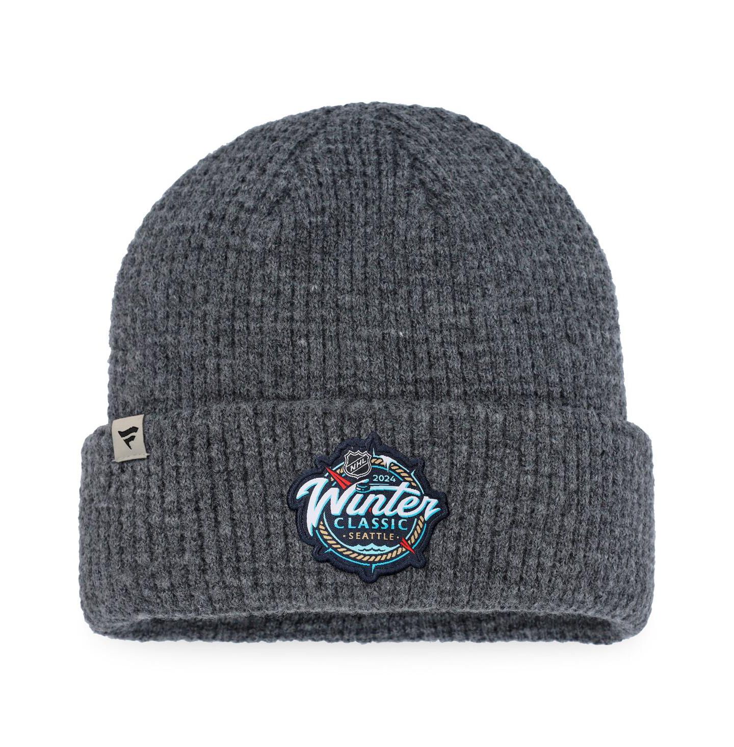 Мужская шапка Fanatics Vegas Golden Knights Charcoal 2024 NHL Winter Classic Fisherman Cuffed Knit Hat — фото 2