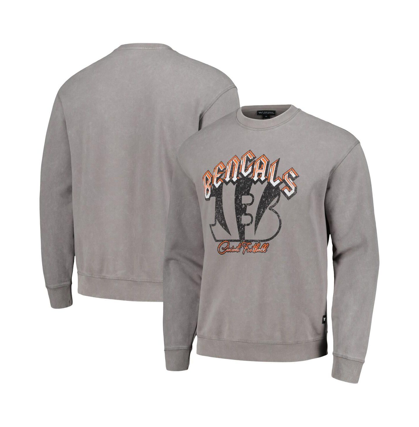 Толстовка The Wild Collective Gray Cincinnati Bengals Distressed Pullover — фото 1