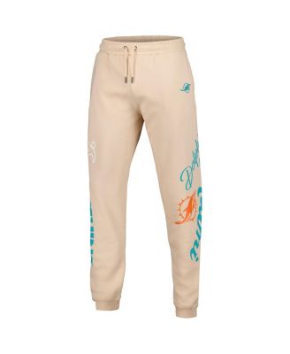 Men's and Women's Cream Miami Dolphins Heavy Block Graphic Jogger Pants