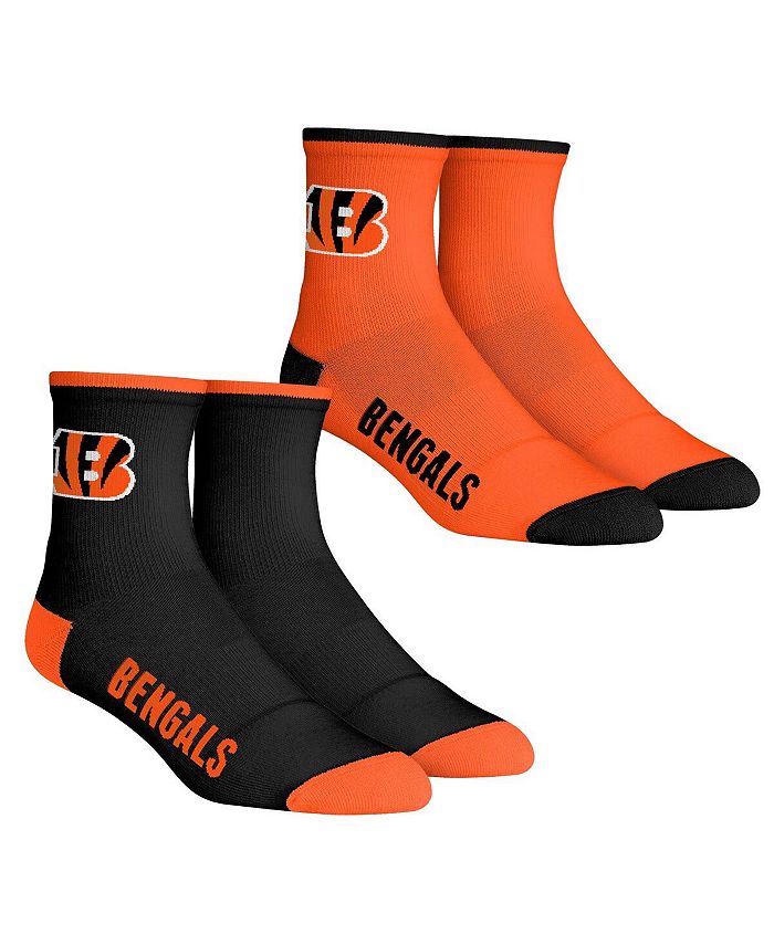 Rock 'Em Men's Socks Cincinnati Bengals Core Team 2Pack Quarter Length