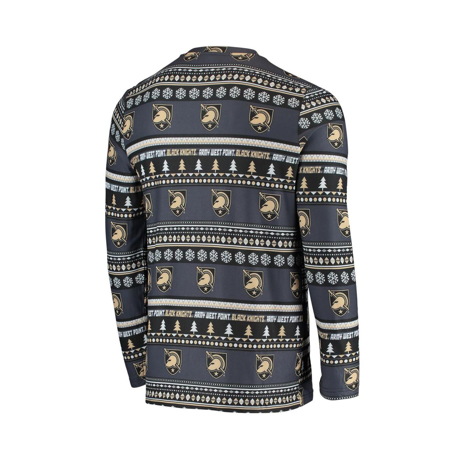 Men's Black Army Black Knights Ugly Sweater Knit Long Sleeve Top and Pant Set