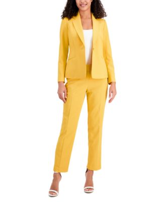 Le Suit - Women's Crepe One-Button Pantsuit, Regular & Petite Sizes