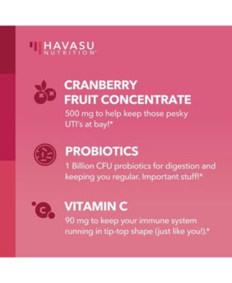 Cranberry Supplement Probiotic Chewable Gummies | Probiotics for Women with 1 Billion CFU Gut Health Supplements | Immune Health, Vaginal Health, and Urinary Tract Health for Women | 60 Gummies