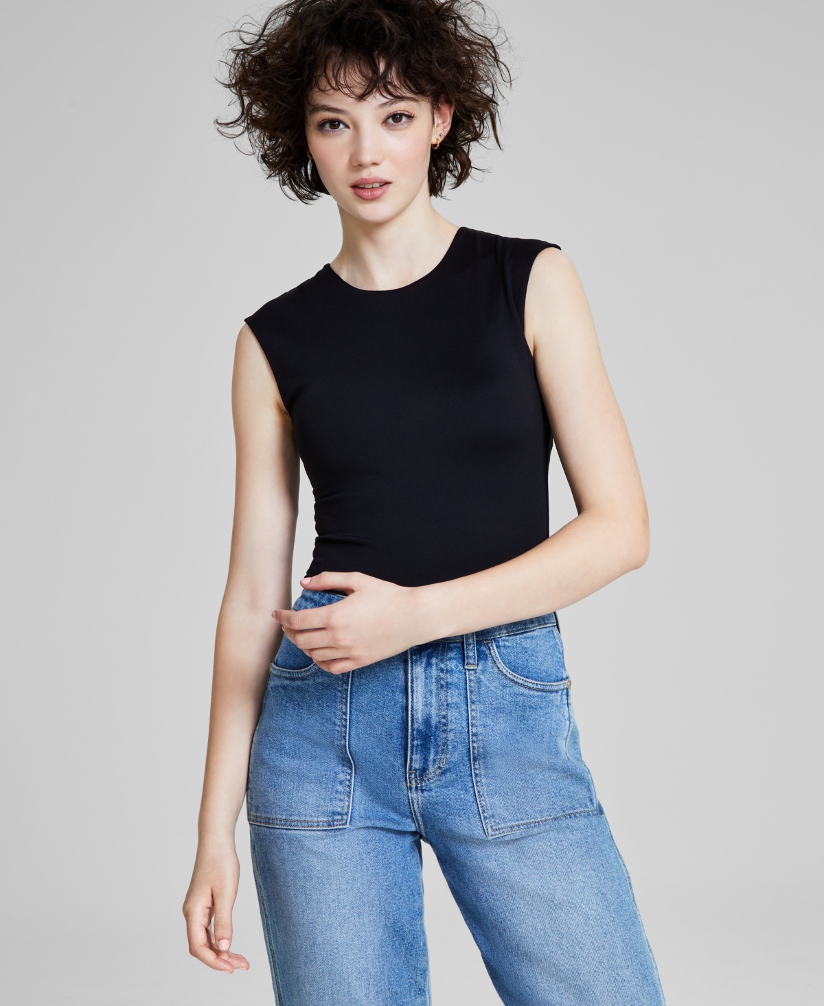 Women's Second-Skin Muscle Bodysuit, Created for Macy's - Black