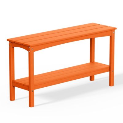 55" Outdoor Patio HDPE Adirondack 2-Tier Shelf Console Table