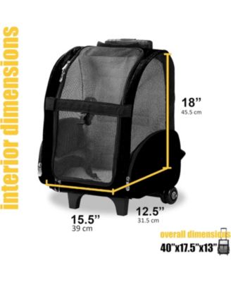 Backpack Pet Travel Carrier with Double Wheels Large