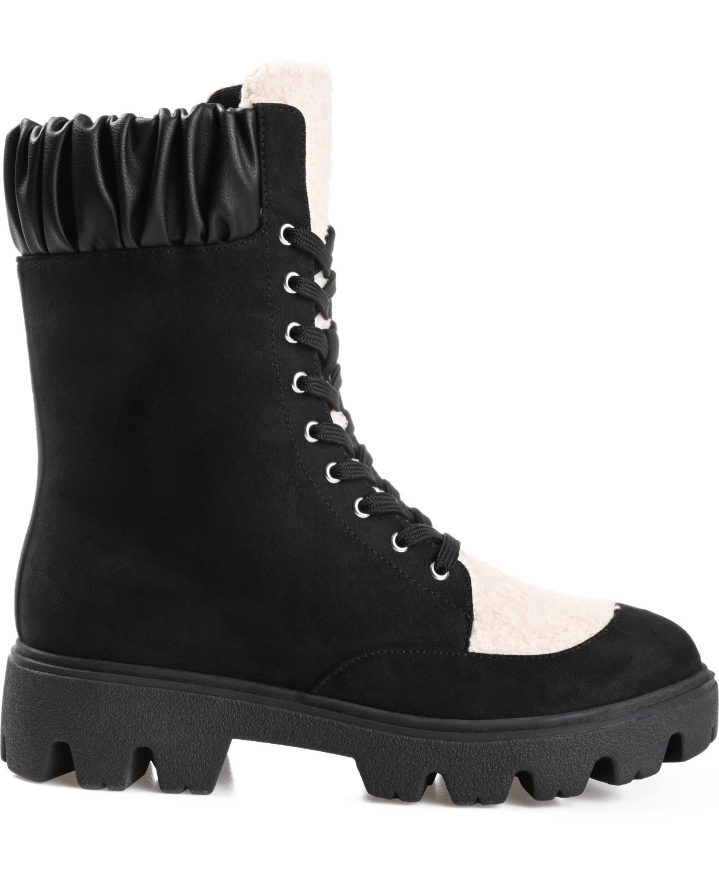 Женские ботинки Journee Collection Elinor Lug Sole Lace Up, цвет: Чёрный — фото 2