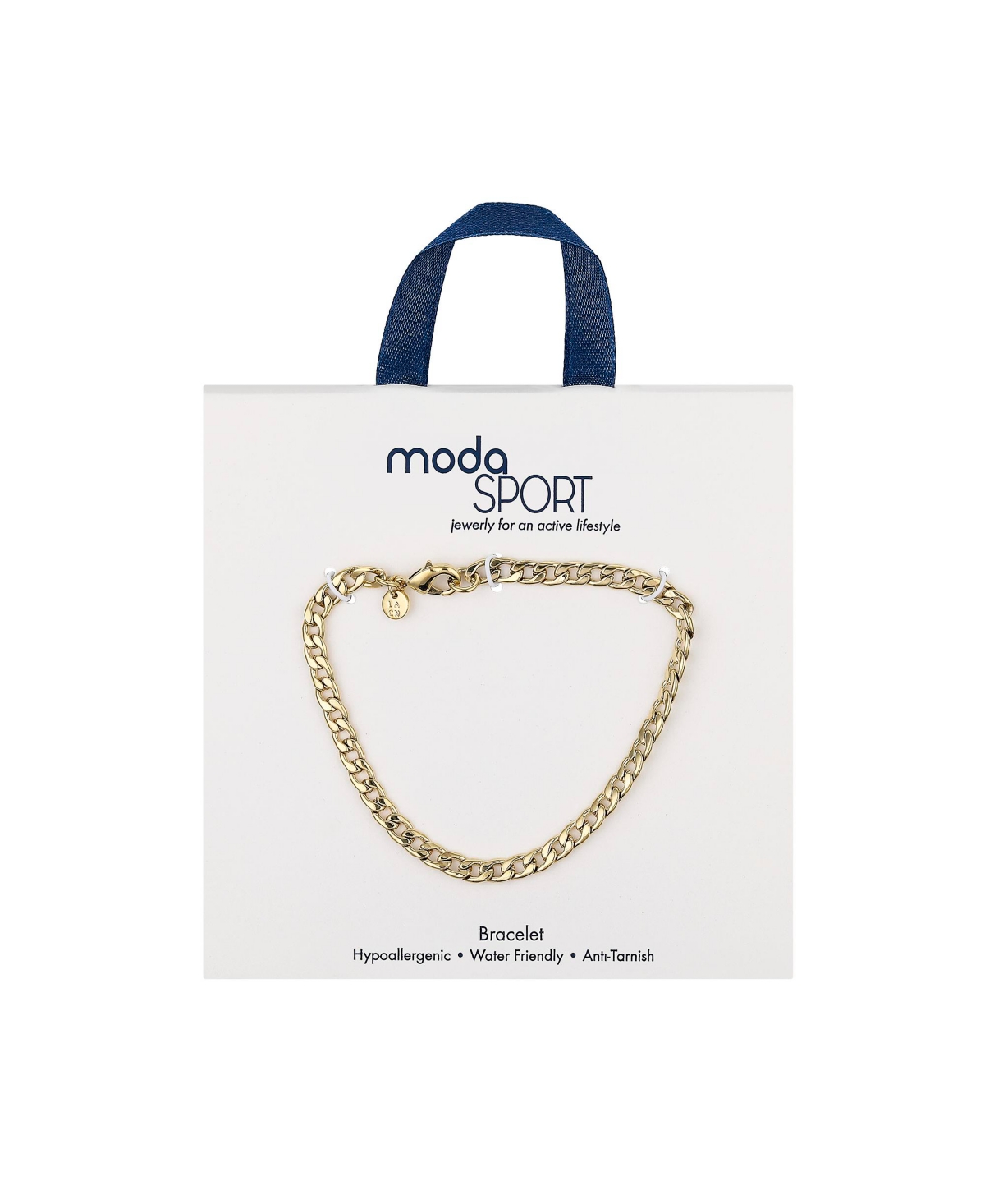 ModaSportTone Stainless Steel Flat Curb Bracelet - Gold