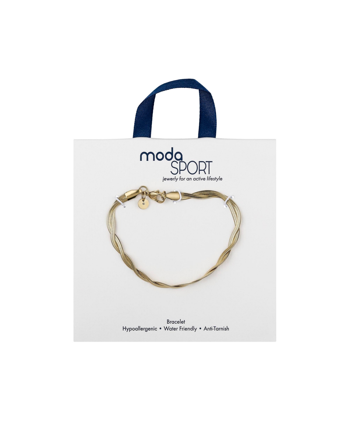 ModaSportTone Stainless Steel Rope Herringbone Bracelet - Gold