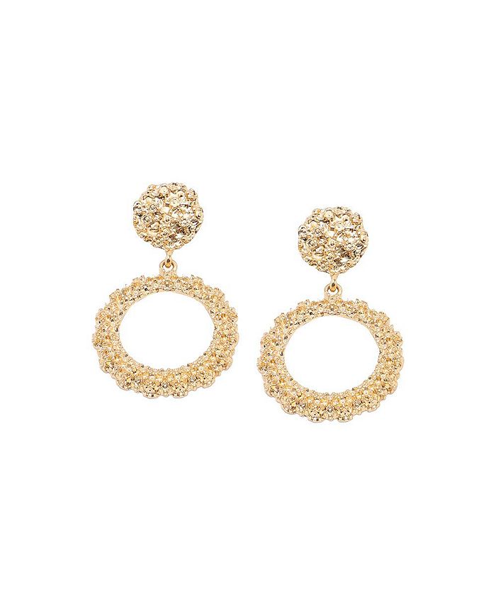 SOHI Women's Gold Textured Circular Drop Earrings - Macy's