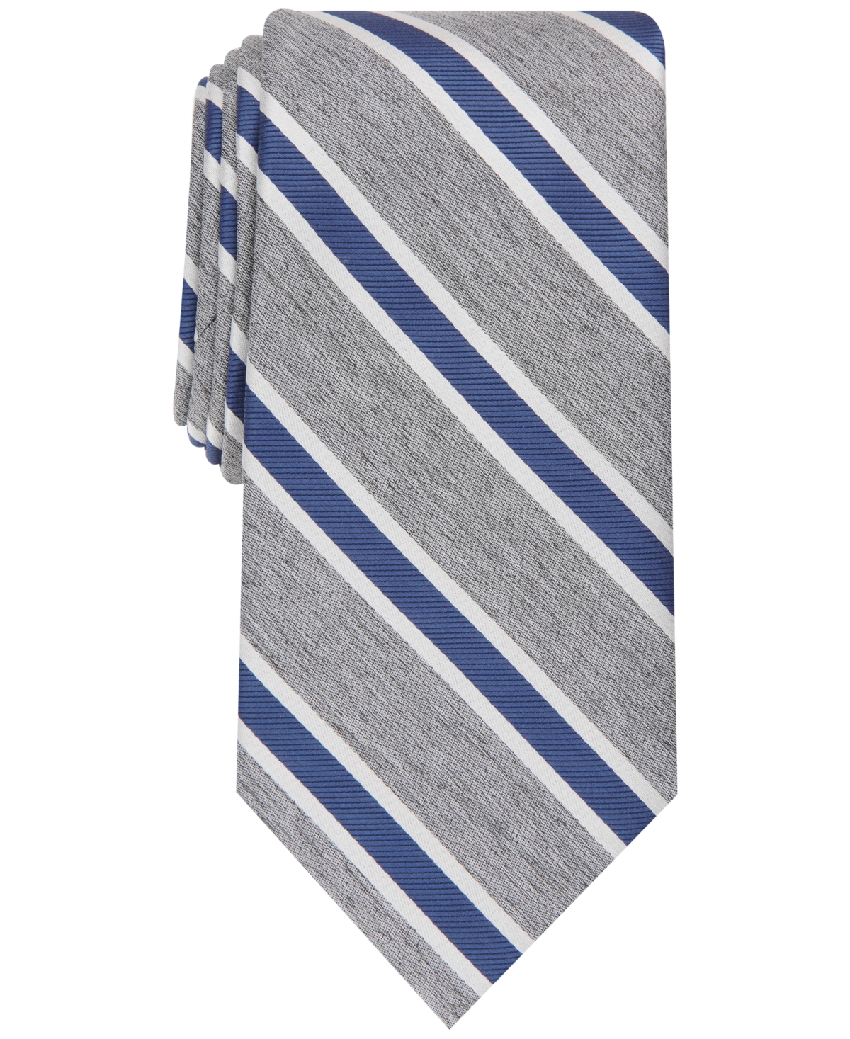 Men's Mackay Stripe Tie, Created for Macy's - Grey