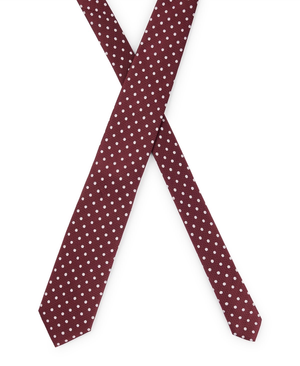 Shop Hugo Boss Boss By  Men's Micro Pattern Silk-jacquard Tie In Dark Red